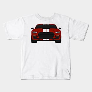 Shelby GT500 2020 Rapid-Red + White Stripes Kids T-Shirt